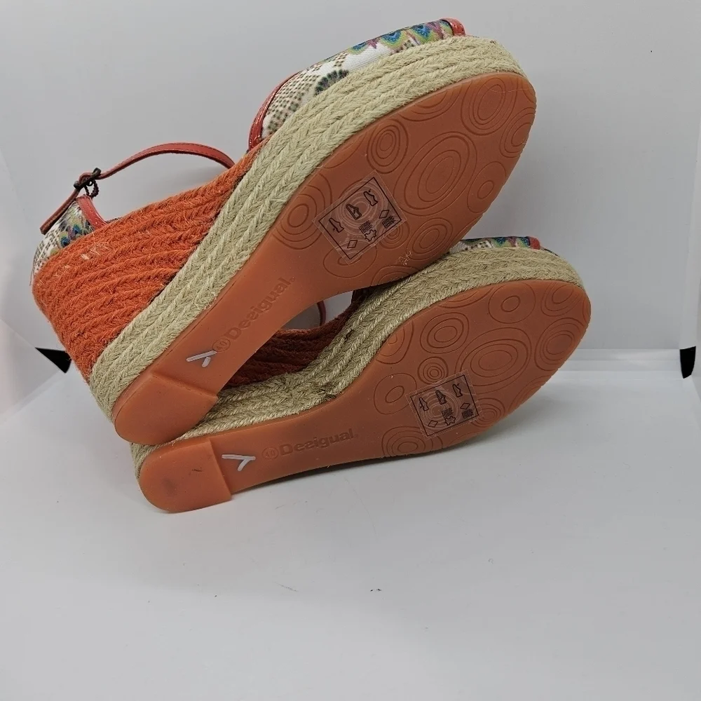 Desigual Lara Rustic Wedges espadrille sandals EU 40 US 9